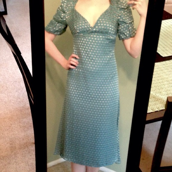 Betsey Johnson 40's Style Blue Polka-dot Dress