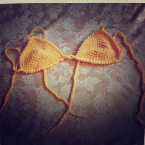 Yellow handmade bikini too