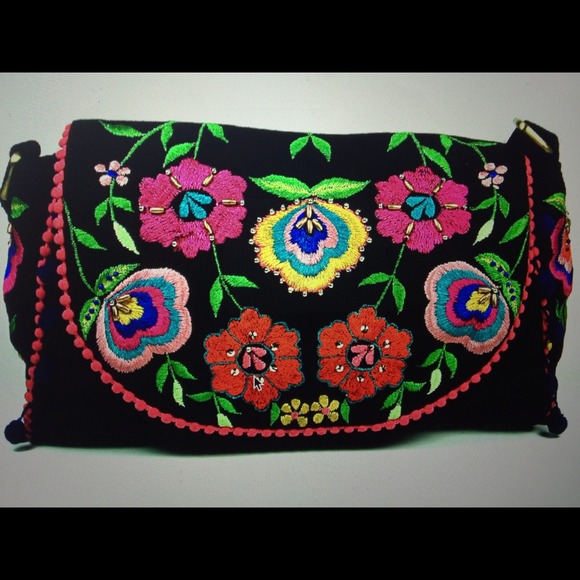 Brand new, heavy embroidered black canvas Bag!!!