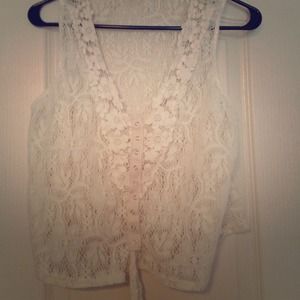 Cream colored crop top