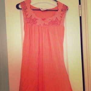 Coral cotton tunic