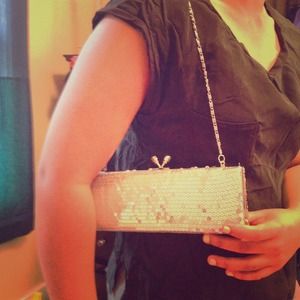 Cute Sliver Sequin Clutch / Mini Handbag