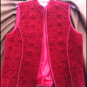 Coldwater Creek red velvet vest