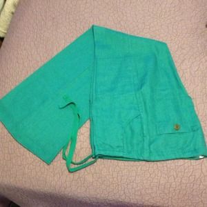 Only worn 1 time Turquoise Linen Pant