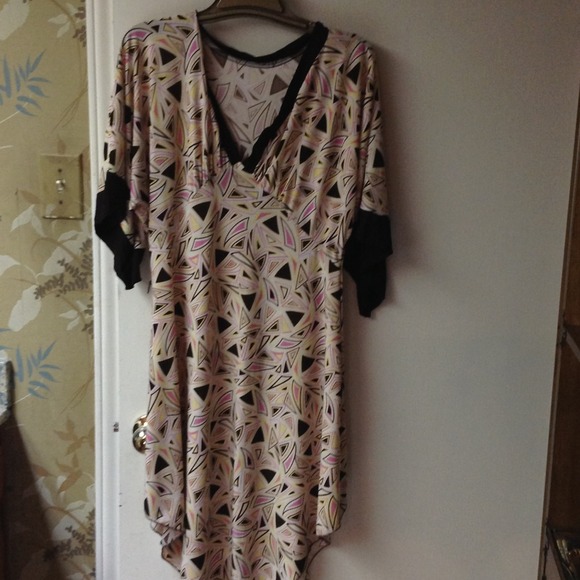 Pink and brown shapes dress size large - Picture 1 of 1