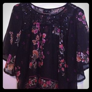 Sheer floral blouse