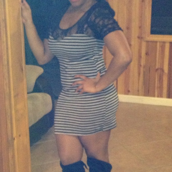 Striped lace dress