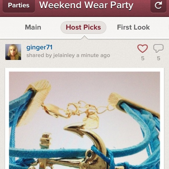 3 for 15🎀Teal anchor crystal love suede bracelet - Picture 3 of 4