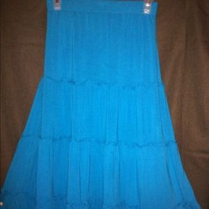 Brilliant blue ruffle skirt