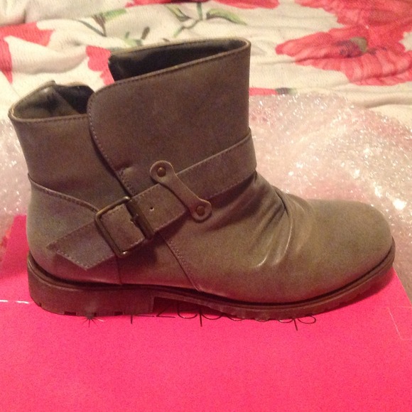 Taupe colored booties
