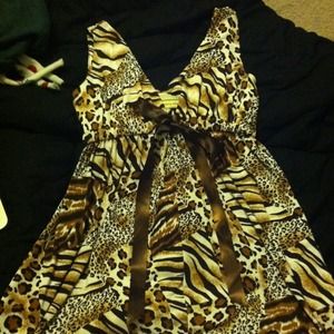 Animal print dress with bow!