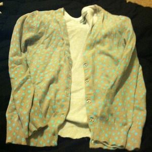 Grey polka for sweater! Worn one time only!