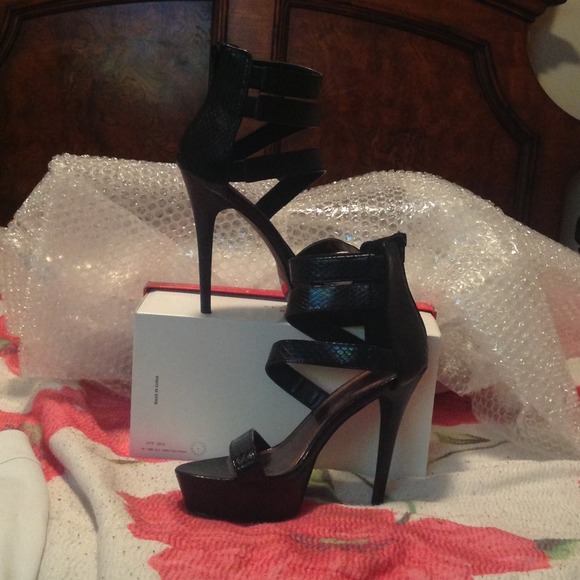 Black strappy heels
