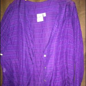 Purple button down overshoot