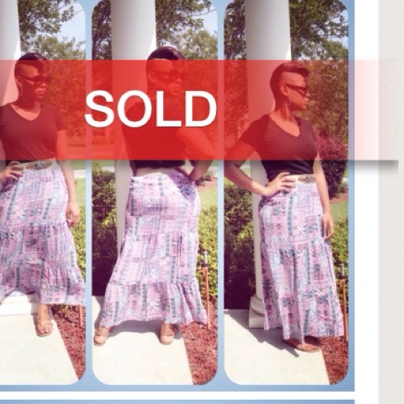 Tribal Print Maxi Skirt