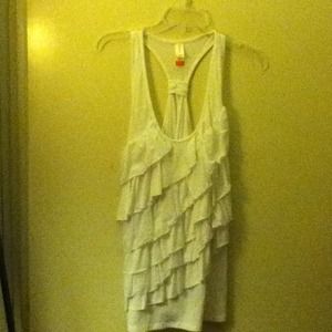 White ruffle tank top size xl 15/17