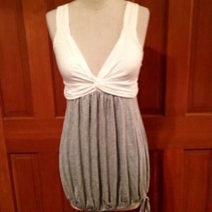 2 tone cot/knit dress/tunic. Drawstring at hem