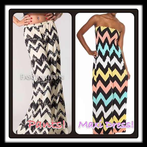 Adorable chevron pants and maxi dress! :)
