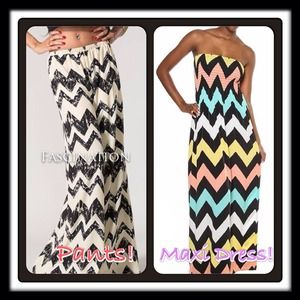 Adorable chevron pants and maxi dress! :)