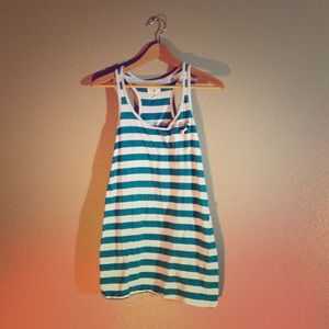 White and Teal Spring or Summer Dress!