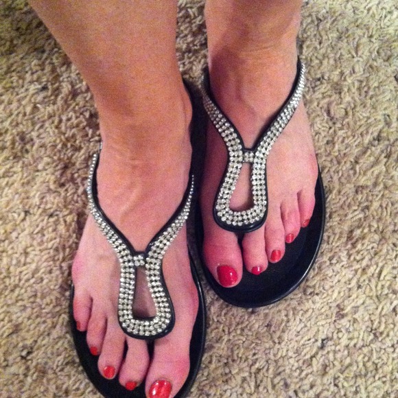 Blingy flip flops