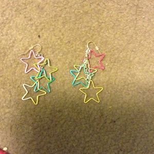 Neon star earrings