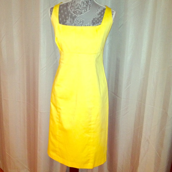 Bright yellow tailored cut dress