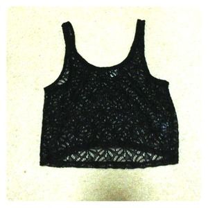 Black lace crop top reserved