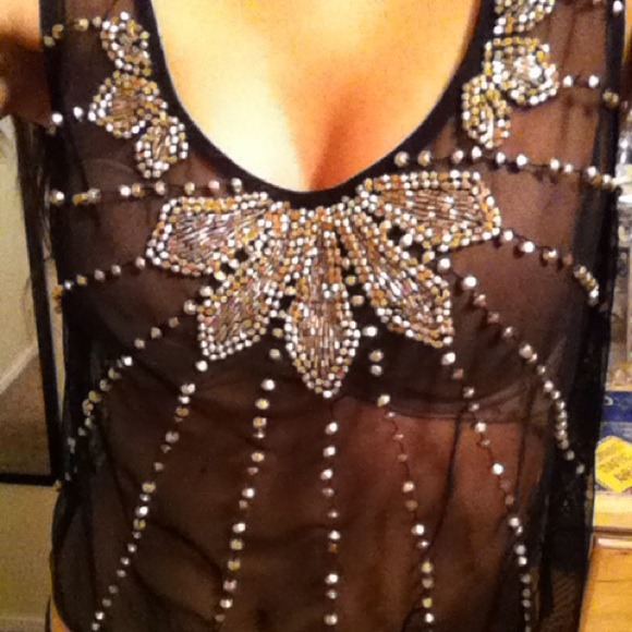 SOLD!!!!!!! Gorgeous Beaded Tank - Picture 3 of 3