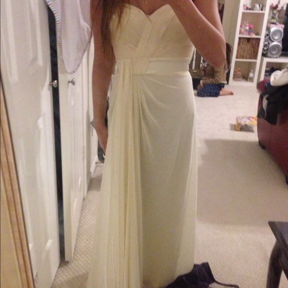 Ivory strapless Chiffon dress