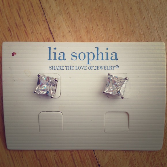 Lia Sophia Princess Cut Studs