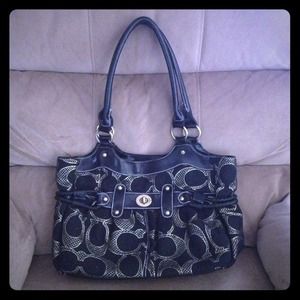 Inspired Coach Purse black & gold - RESERVED!!
