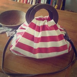 💢SOLD💢Oversized Clutch Bag with Wooden Handles