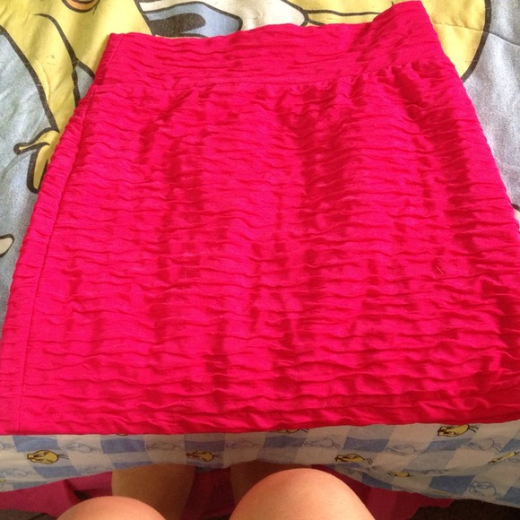 Hot pink pencil skirt