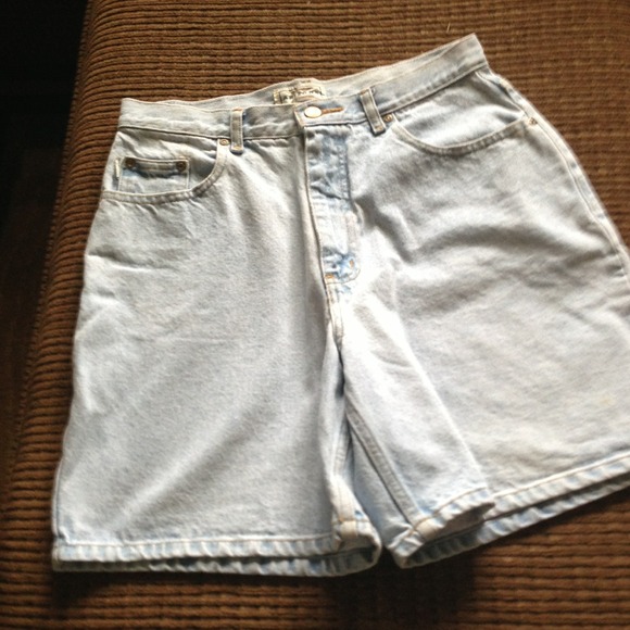 Sold High waisted light wash denim walking shorts