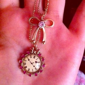 Betsy Johnson double strand watch necklace