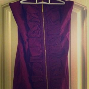 Purple zipper front cocktail dress!