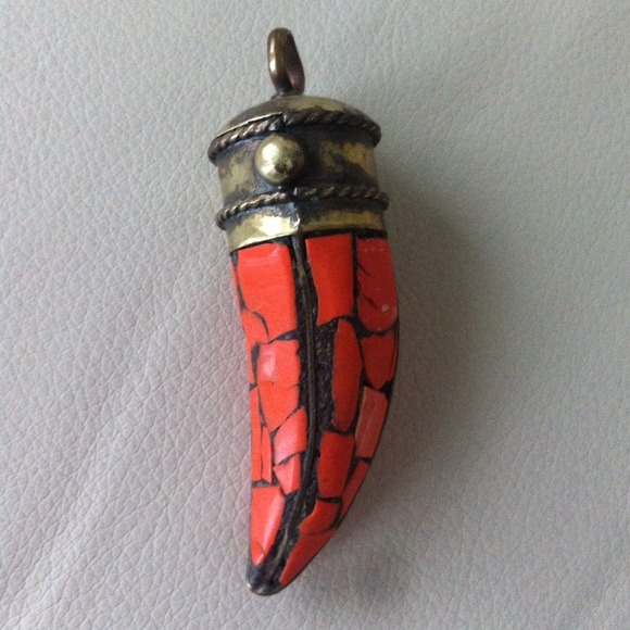 Mosaic horn pendant