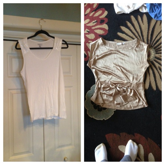 White tank , gold shirt bundle