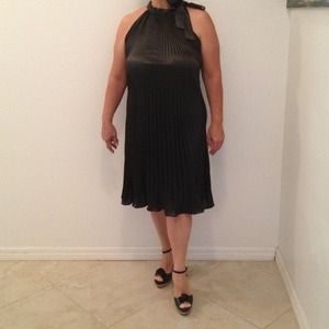 Black neck tie dress