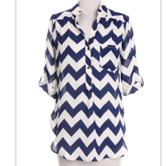 Navy chevron blouse