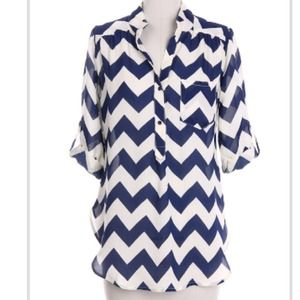 Navy chevron blouse