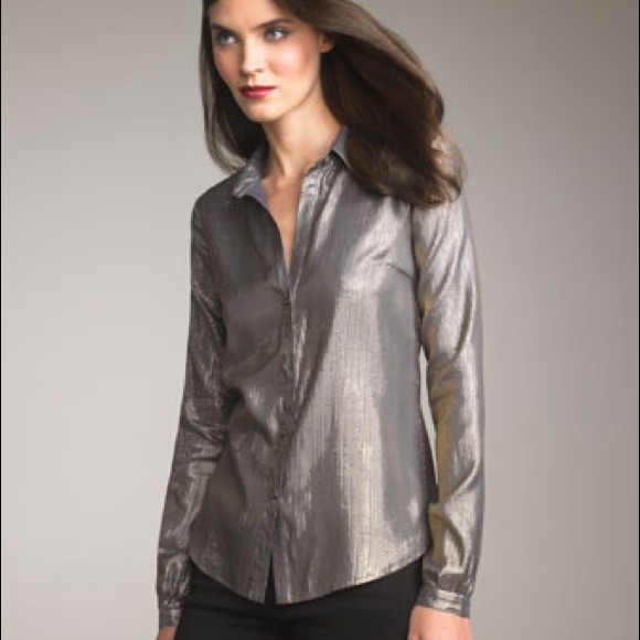 Elizabeth and James Tops - Elizabeth &James Size 10 Gold Metallic Blouse NWT