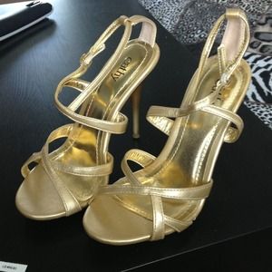 Gold strap heels