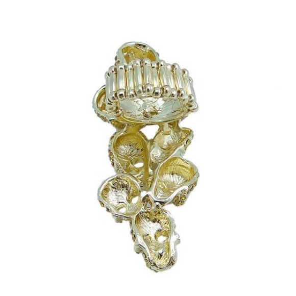 Skulls Yellow Stretch Free Ring - Picture 3 of 3
