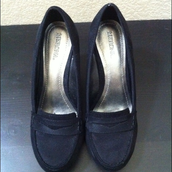 Black Suede Wedge
