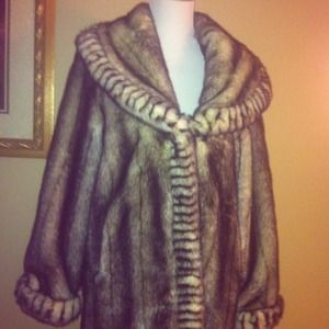 Silver fox faux coat never worn
