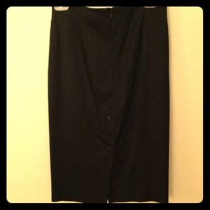 Black bebe skirt with button detail