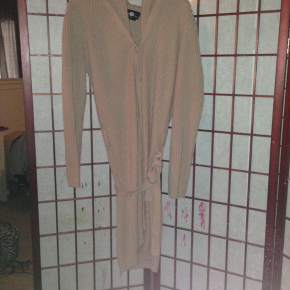 Knee length hooded sweater