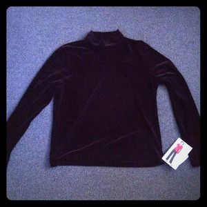 Velvet stretch long sleeve top